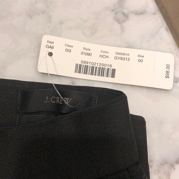 J.crew charcoal skinny Minnie pant sz 00 NWT - Picture 2 of 3